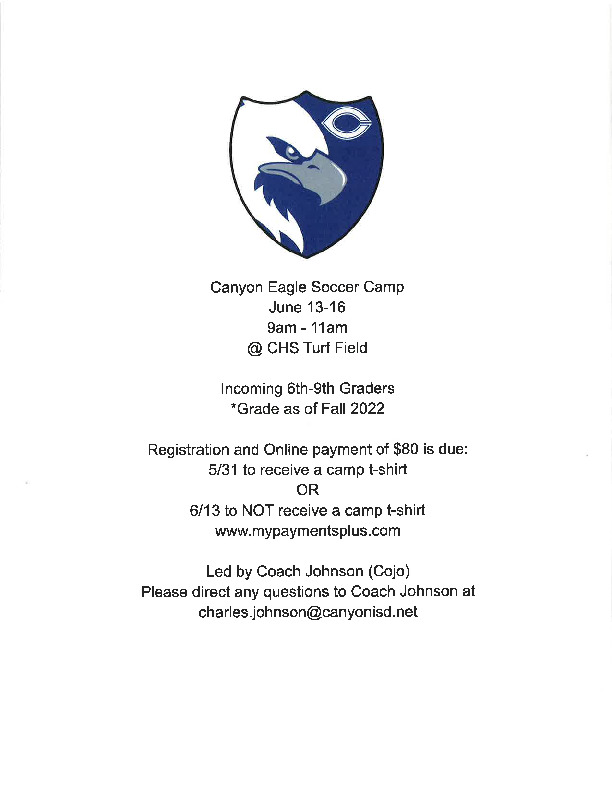 Canyon Eagle Soccer Summer Athletic Camp